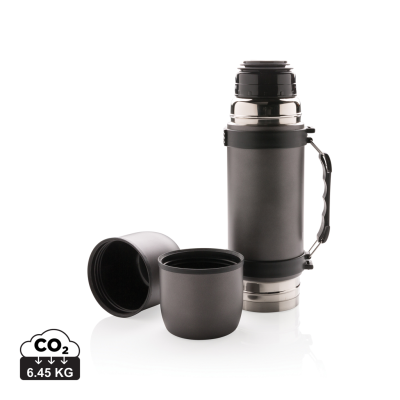 Picture of SWISS PEAK VACUUM FLASK with 2 Cups in Grey.