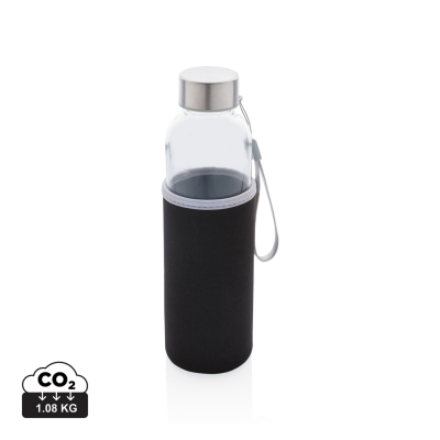 Picture of GLASS BOTTLE with Neoprene Sleeve in Black