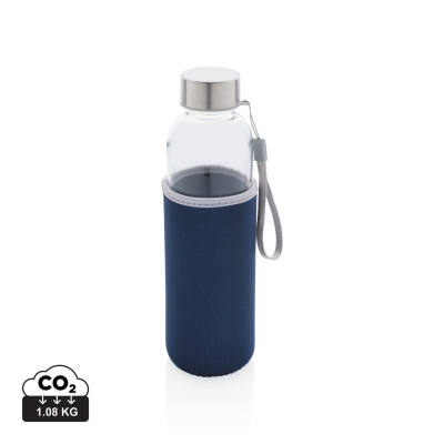 Picture of GLASS BOTTLE with Neoprene Sleeve in Blue