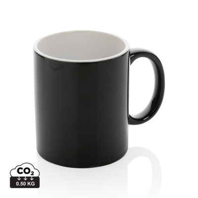 Picture of CERAMIC POTTERY CLASSIC MUG in Black & White.