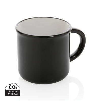 Picture of VINTAGE CERAMIC POTTERY MUG in Black & White.