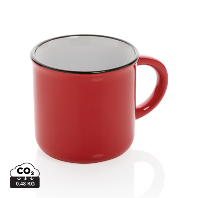 Picture of VINTAGE CERAMIC POTTERY MUG in Red.