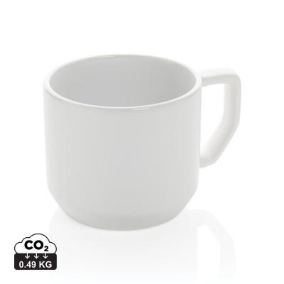 Picture of CERAMIC POTTERY MODERN MUG in White.