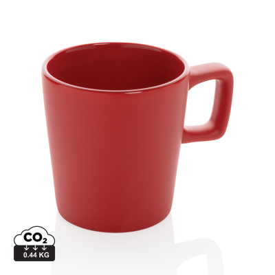 Picture of CERAMIC POTTERY MODERN COFFEE MUG in Red.