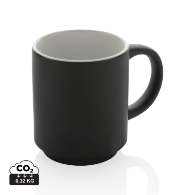 Picture of CERAMIC POTTERY STACKABLE MUG in Black