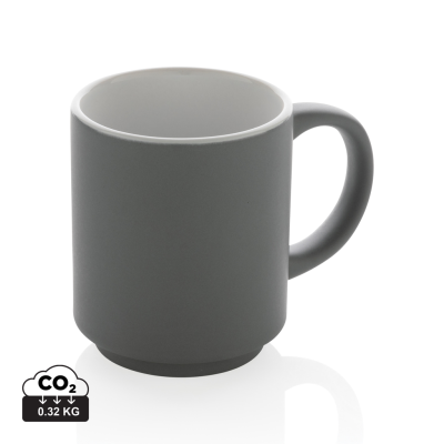 Picture of CERAMIC POTTERY STACKABLE MUG in Grey.