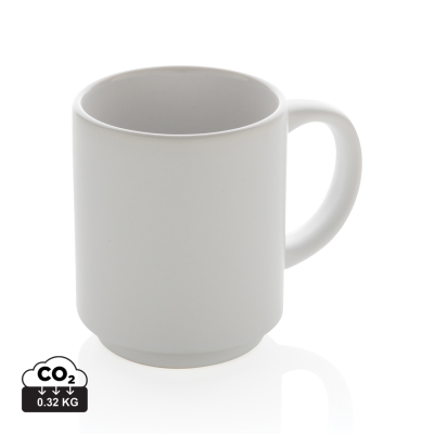 Picture of CERAMIC POTTERY STACKABLE MUG in White