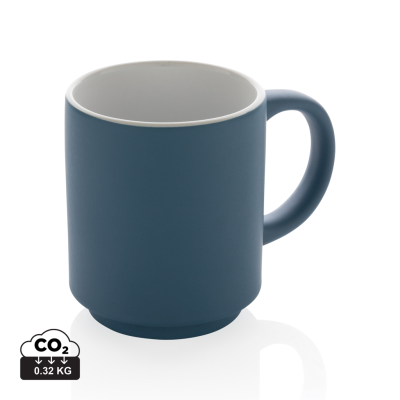 Picture of CERAMIC POTTERY STACKABLE MUG in Blue.