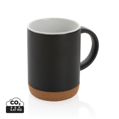 Picture of CERAMIC POTTERY MUG with Cork Base in Black