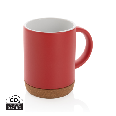 Picture of CERAMIC POTTERY MUG with Cork Base in Red
