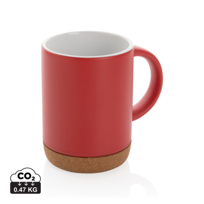 Picture of CERAMIC POTTERY MUG with Cork Base in Red.