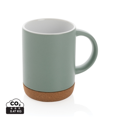 Picture of CERAMIC POTTERY MUG with Cork Base in Green.