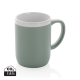 Picture of CERAMIC POTTERY MUG with White Rim 300Ml in Green, White