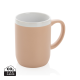 Picture of CERAMIC POTTERY MUG with White Rim 300Ml in Brown, White