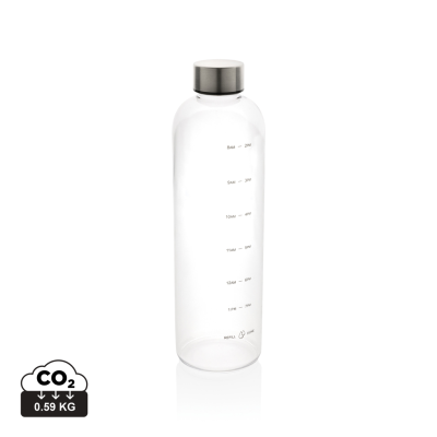 Picture of GRS RPET MOTIVATIONAL WATER BOTTLE in Clear Transparent