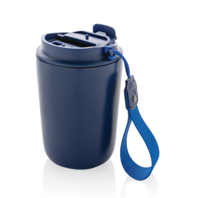 Picture of CUPPA RCS RE-STEEL VACUUM TUMBLER with Lanyard in Blue.