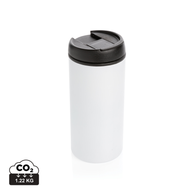 Picture of METRO RCS RECYCLED STAINLESS STEEL METAL TUMBLER in White.