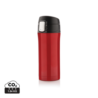 Picture of RCS RECYCLED STAINLESS STEEL METAL EASY LOCK VACUUM MUG in Red