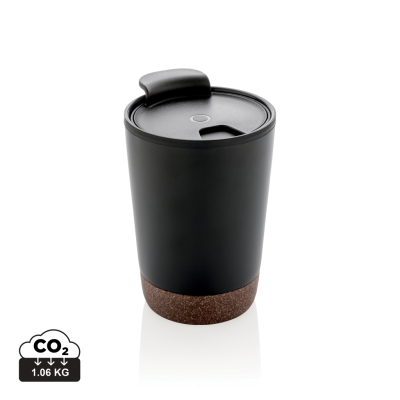 Picture of GRS RPP STAINLESS STEEL METAL CORK COFFEE TUMBLER in Black.