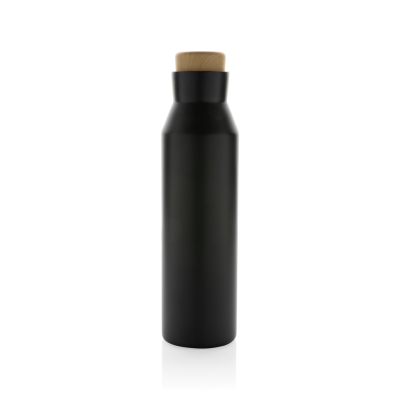 Picture of GAIA RCS CERTIFIED RECYCLED STAINLESS STEEL METAL VACUUM BOTTLE in Black