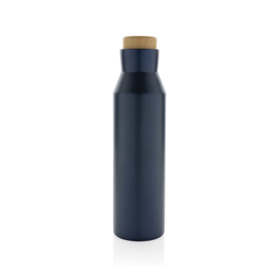 Picture of GAIA RCS CERTIFIED RECYCLED STAINLESS STEEL METAL VACUUM BOTTLE in Blue.