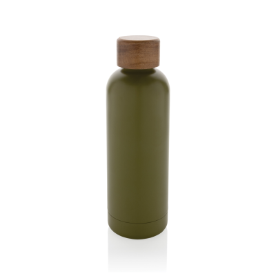 Picture of WOOD RCS CERTIFIED RECYCLED STAINLESS STEEL METAL VACUUM BOTTLE in Green