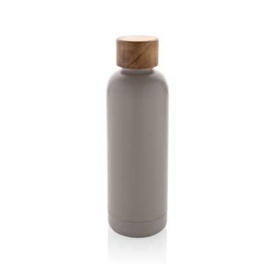 Picture of WOOD RCS CERTIFIED RECYCLED STAINLESS STEEL METAL VACUUM BOTTLE in Grey