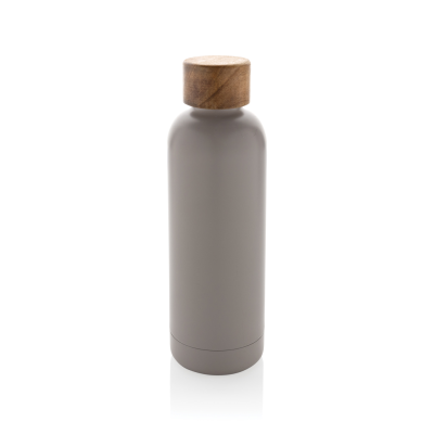 Picture of WOOD RCS CERTIFIED RECYCLED STAINLESS STEEL METAL VACUUM BOTTLE in Grey.