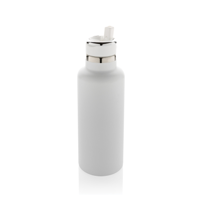 Picture of HYDRO RCS RECYCLED STAINLESS STEEL METAL VACUUM BOTTLE with Spout in White.