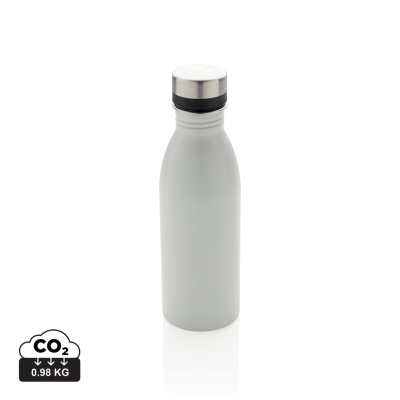 Picture of RCS RECYCLED STAINLESS STEEL METAL DELUXE WATER BOTTLE in White.