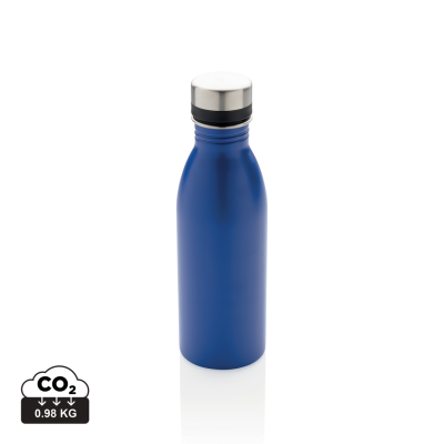 Picture of RCS RECYCLED STAINLESS STEEL METAL DELUXE WATER BOTTLE in Blue.