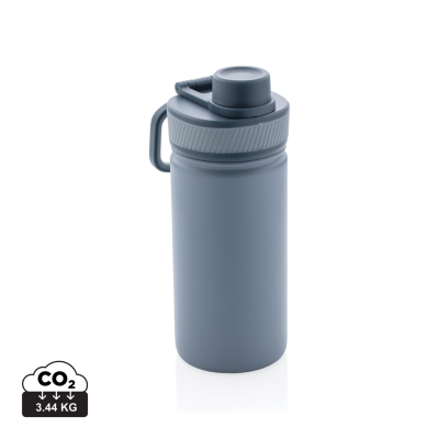 Picture of VACUUM STAINLESS STEEL METAL BOTTLE with Sports Lid 550Ml in Blue.