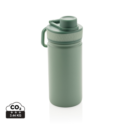 Picture of VACUUM STAINLESS STEEL METAL BOTTLE with Sports Lid 550Ml in Green.