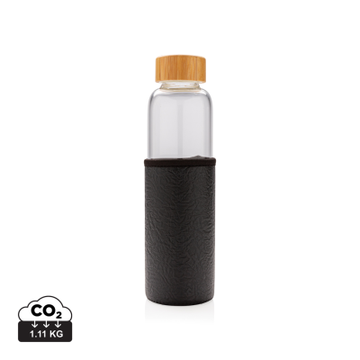 Picture of GLASS BOTTLE with Textured PU Sleeve in Black