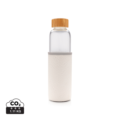 Picture of GLASS BOTTLE with Textured PU Sleeve in White