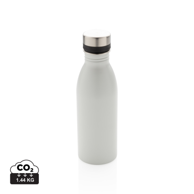Picture of DELUXE STAINLESS STEEL METAL WATER BOTTLE in White.