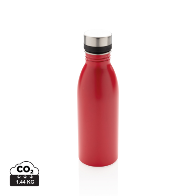Picture of DELUXE STAINLESS STEEL METAL WATER BOTTLE in Red.