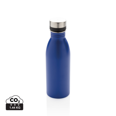 Picture of DELUXE STAINLESS STEEL METAL WATER BOTTLE in Blue.