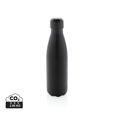 Picture of SOLID COLOUR VACUUM STAINLESS STEEL METAL BOTTLE in Black.
