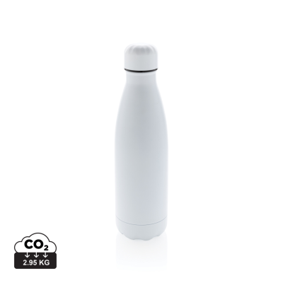 Picture of SOLID COLOUR VACUUM STAINLESS STEEL METAL BOTTLE in White.