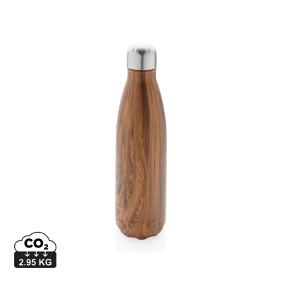 Picture of VACUUM THERMAL INSULATED SS BOTTLE with Wood Print in Brown