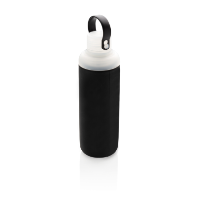 Picture of GLASS WATER BOTTLE with Silicon Sleeve in Black