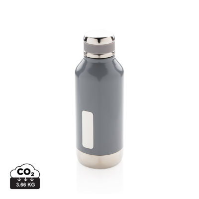 Picture of LEAK PROOF VACUUM BOTTLE with Logo Plate in Grey.