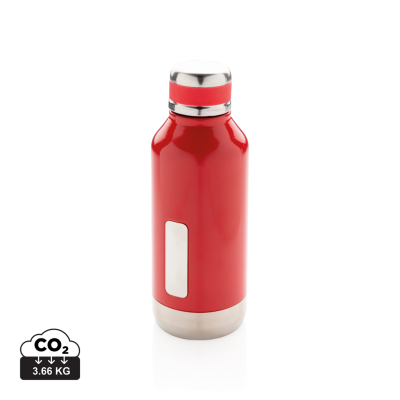 Picture of LEAK PROOF VACUUM BOTTLE with Logo Plate in Red.