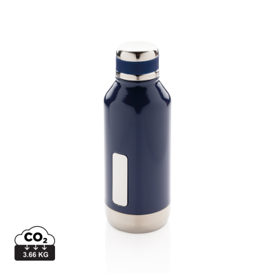 Picture of LEAK PROOF VACUUM BOTTLE with Logo Plate in Blue.