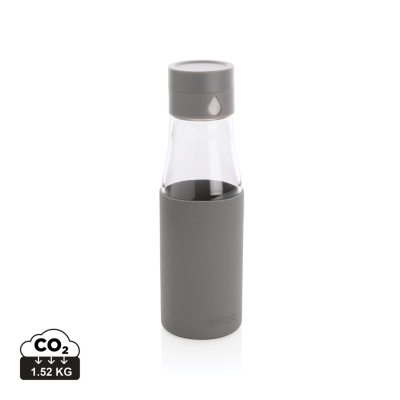 Picture of UKIYO GLASS HYDRATION TRACKING BOTTLE with Sleeve in Grey