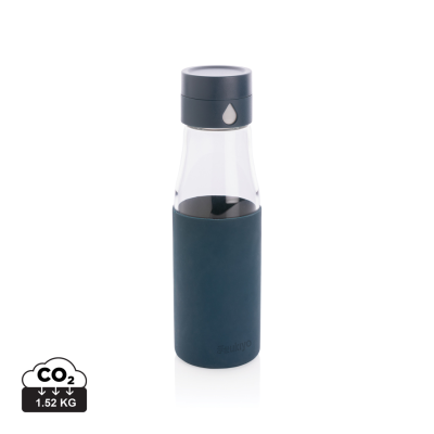 Picture of UKIYO GLASS HYDRATION TRACKING BOTTLE with Sleeve in Blue