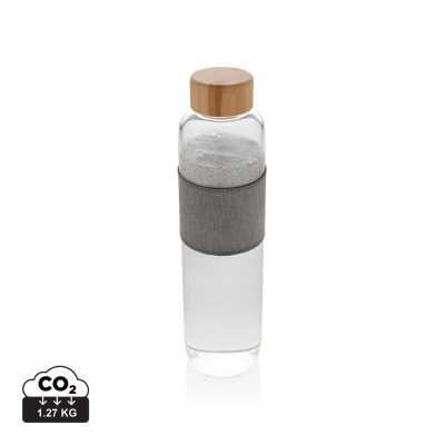 Picture of IMPACT BOROSILICATE GLASS BOTTLE with Bamboo Lid in Transparent.