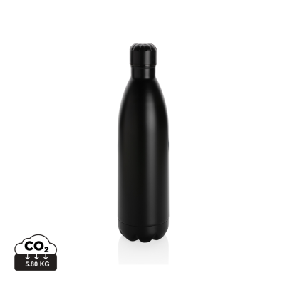 Picture of SOLID COLOUR VACUUM STAINLESS STEEL METAL BOTTLE 1L in Black.