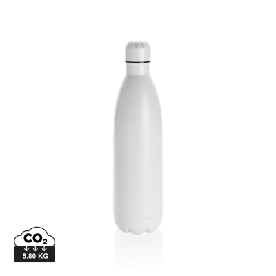Picture of SOLID COLOUR VACUUM STAINLESS STEEL METAL BOTTLE 1L in White.